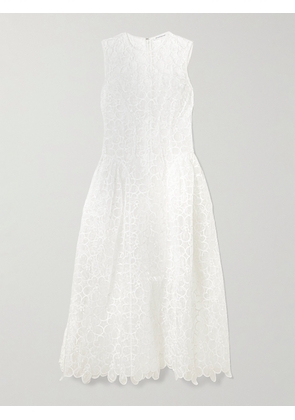 Cecilie Bahnsen - Cate Embroidered Tulle Midi Dress - White - UK 4,UK 6,UK 8,UK 10,UK 12,UK 14
