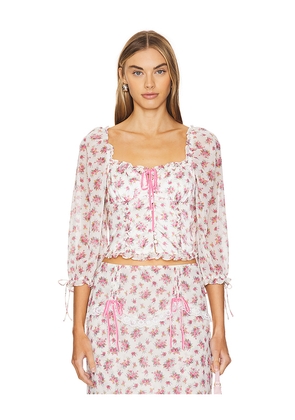 For Love & Lemons Etienne Top in Pink. Size M. Also in S.