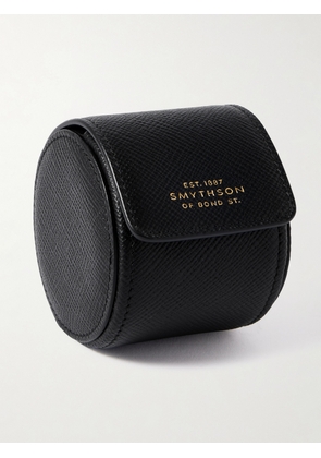 Smythson - Panama Textured-leather Watch Roll - Black - One size