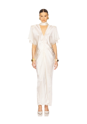 Helsa The Demeter Dress in Silk Lyocell in Cream. Size L. Also in M, S, XS, XXS.
