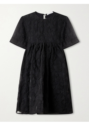 Cecilie Bahnsen - Britney Tie-back Matelassé Mini Dress - Black - UK 6,UK 8,UK 10,UK 12,UK 14