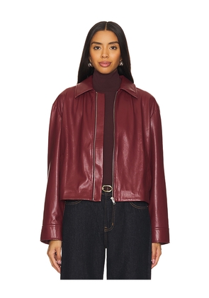 House of Harlow 1960 x REVOLVE Rapha Faux Leather Jacket in Burgundy. Size S. Also in XL, XS, XXS.