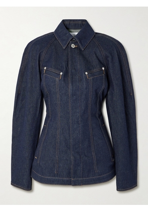 Jean Paul Gaultier - Paneled Topstitched Denim Jacket - Blue - xx small,x small,small,medium,large,x large