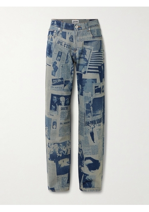 Jean Paul Gaultier - Printed High-rise Straight-leg Jeans - Blue - 24,25,26,27,28,29,30,31,32