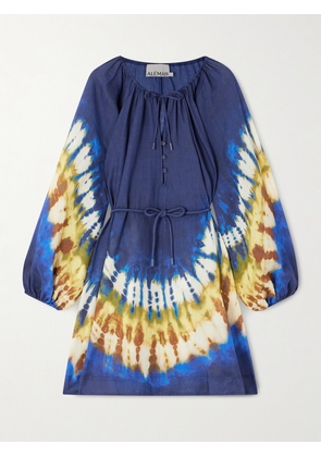 ALÉMAIS - Martine Tie-dyed Ramie Mini Dress - Blue - UK 4,UK 6,UK 8,UK 10,UK 12,UK 14