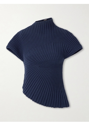 Cult Gaia - Annemie Asymmetric Ribbed Cotton Top - Blue - xx small,x small,small,medium,large,x large