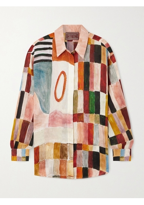 ALÉMAIS - + Lrnce Majorelle Printed Linen And Silk-blend Shirt - Brown - UK 4,UK 6,UK 8,UK 10,UK 12,UK 14,UK 16