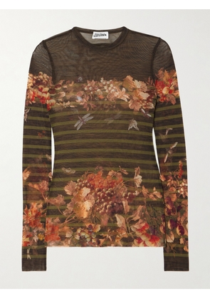 Jean Paul Gaultier - Marinière Grape Printed Mesh Top - Green - xx small,x small,small,medium,large,x large