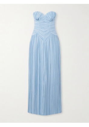 Cult Gaia - Ashika Pleated-satin Gown - Blue - US0,US2,US4,US6,US8,US10,US12