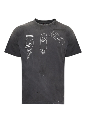 SAINT MXXXXXX cartoon-print T-shirt - Black
