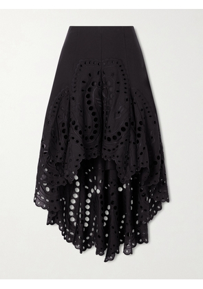 Charo Ruiz - Finn Broderie Anglaise Cotton-blend Midi Skirt - Black - x small,small,medium,large,x large