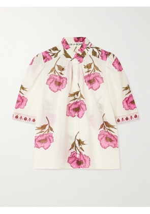 ALIX OF BOHEMIA - Winn Ruffled Floral-print Cotton-voile Blouse - Off-white - x small,small,medium,large,x large