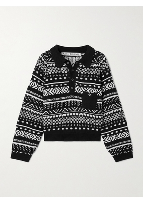 ALIX OF BOHEMIA - Liza Fair Isle Cotton Polo Sweater - Black - x small,small,medium,large,x large