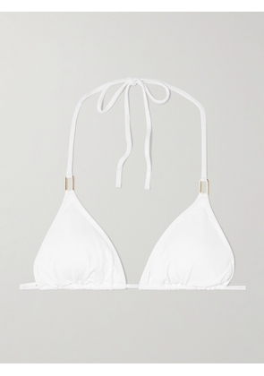 Melissa Odabash - Cancun Embellished Triangle Bikini Top - White - UK 6,UK 8,UK 10,UK 12,UK 14,UK 16