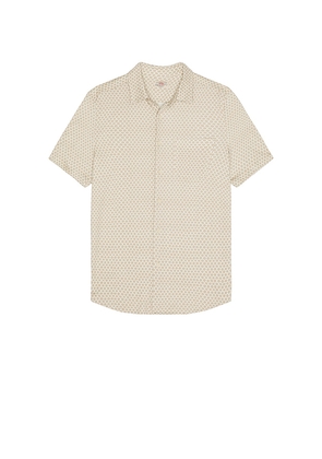 Faherty Short Sleeve Hermosa Shirt in Cream. Size M. Also in S.