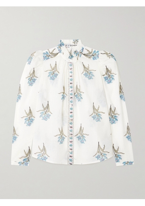 ALIX OF BOHEMIA - Artemis Sky Ruffled Floral-print Cotton-voile Shirt - Off-white - x small,small,medium,large,x large
