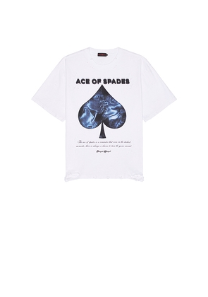 Funeral Apparel Ace Of Spades T-Shirt in White. Size L. Also in S.