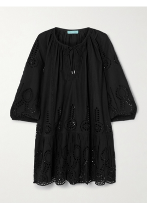Melissa Odabash - Ashley Tiered Broderie Anglaise Cotton Kaftan - Black - x small,small,medium,large,x large