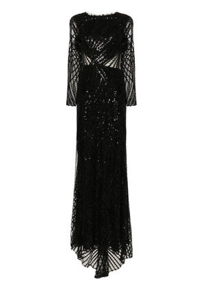 Gemy Maalouf sequinned mesh gown - Black