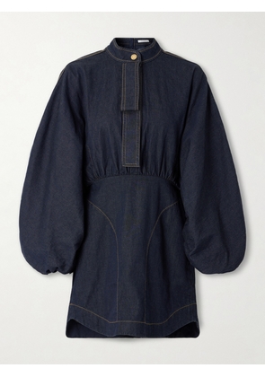 Zimmermann - Gathered Denim Mini Dress - Blue - 00,0,1,2,3,4