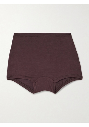 ÉTERNE - Boy Stretch-modal Jersey Shorts - Brown - x small,small,medium,large,x large
