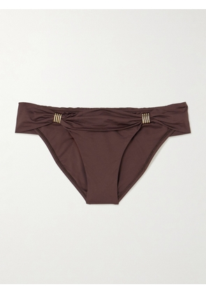 Melissa Odabash - Grenada Embellished Bikini Briefs - Brown - UK 6,UK 8,UK 10,UK 12,UK 14,UK 16