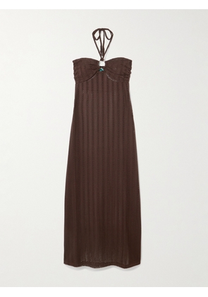 Melissa Odabash - Harriet Embellished Crocheted Halterneck Maxi Dress - Brown - x small,small,medium,large