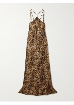 Melissa Odabash - Sage Leopard-print Voile Halterneck Maxi Dress - Animal print - x small,small,medium,large