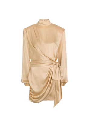 Ronny Kobo Imara draped knot mini dress - Neutrals