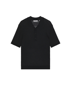 Helmut Lang Pointelle Polo in Black. Size XL/1X. Also in XXL/2X.