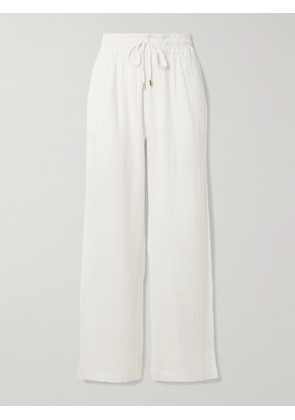 Melissa Odabash - Krissy Crinkled-cotton Straight-leg Pants - Ivory - x small,small,medium,large