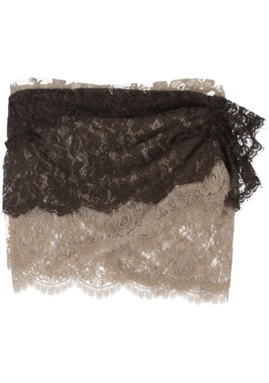 Dolce & Gabbana Pre-Owned 2000s floral-lace top - Brown