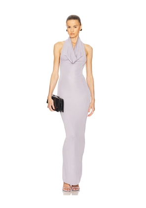Helsa Aaliyah Maxi Knit Dress in Metallic Silver,Lavender. Size L. Also in M, S, XL.