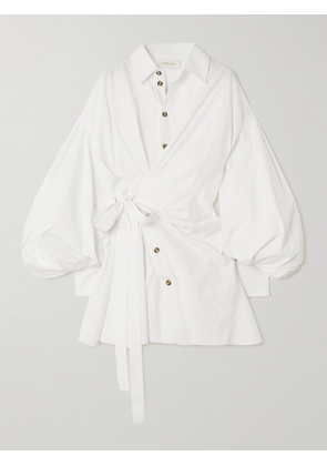 Zimmermann - Rebellion Cotton-poplin Mini Wrap Dress - Ivory - 00,0,1,2,3,4