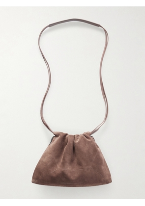 Brunello Cucinelli - Bead-embellished Suede Shoulder Bag - Brown - One size