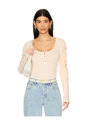 Free People Hope Henley Top in Blush. Size M. Also in S, XS.