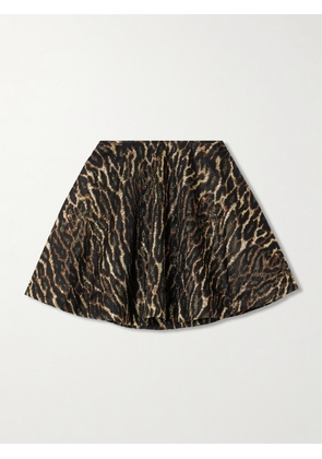 GANNI - Metallic Leopard-print Recycled-cloqué Mini Skirt - Animal print - EU 32,EU 34,EU 36,EU 38,EU 40