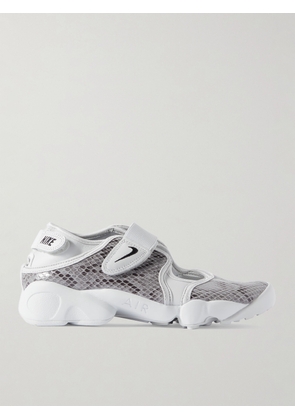 Nike - Air Rift Snake-effect Leather Split-toe Sneakers - Gray - US Women’s 5,US Women’s 6,US Women’s 7,US Women’s 8,US Women’s 9,US Women’s 10,US Women’s 11,US Women’s 12