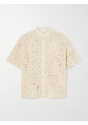 Zimmermann - Wanderlust Crocheted And Embroidered Cotton-blend Voile Shirt - Cream - 00,1,2,3,4