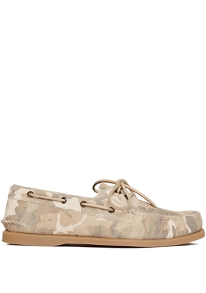 Scarosso camouflage suede boat shoes - Neutrals