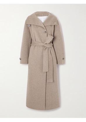 Proenza Schouler White Label - Corey Belted Leather-trimmed Wool-blend Coat - Neutrals - US00,US0,US2,US4,US6
