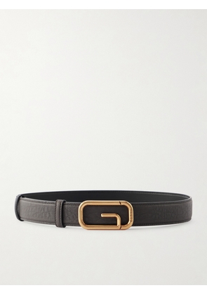 Gucci - Reversible Textured-leather Belt - Black - 75,80,85,90,95