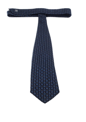 Dunhill 1990s jacquard-pattern tie - Blue
