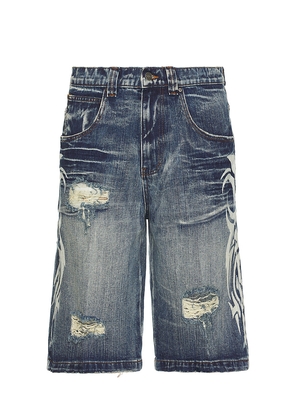 Jaded London Blade Colossus Jorts in Blue. Size 28. Also in 30, 32, 34, 36.