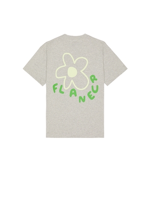 FLANEUR Blossom T-Shirt in Light Grey. Size L. Also in M.