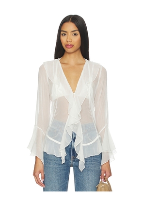 Free People Bali Tulula Chiffon Top in Ivory. Size L. Also in M, S, XL, XS.