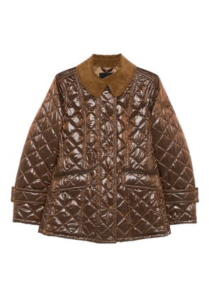 Peuterey quilted corduroy-collar jacket - Brown