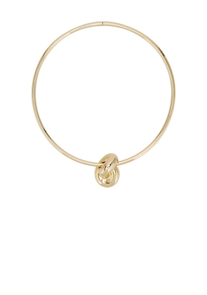 Jennifer Fisher Thin Knot Choker in Metallic Gold.