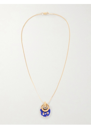 MAISON MAYLE - Niki Drop Gold-plated And Enamel Necklace - Blue - One size
