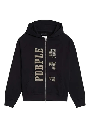 Purple Brand History two-way zip-up hoodie - Black